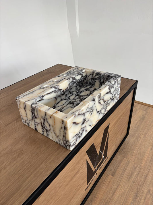 Calacatta Viola Marble Sink (Sharp Edge)
