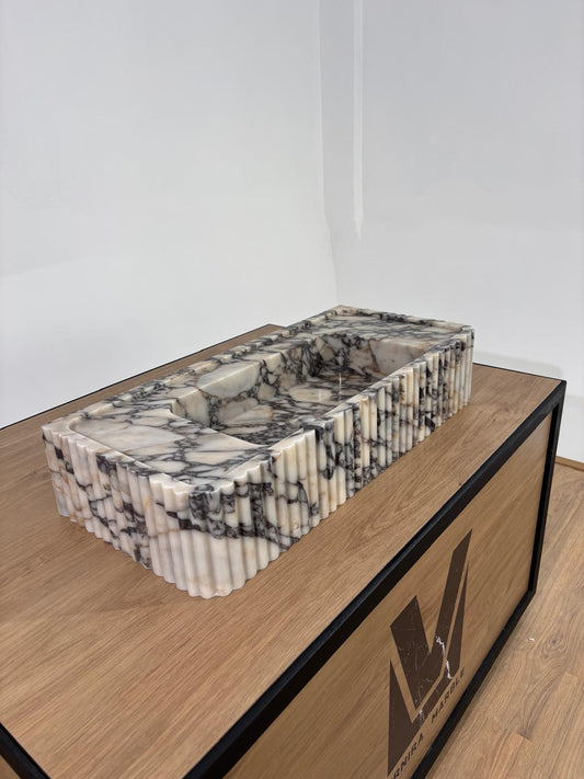 Calacatta Viola Marble Sink (Fluted Extrerior)