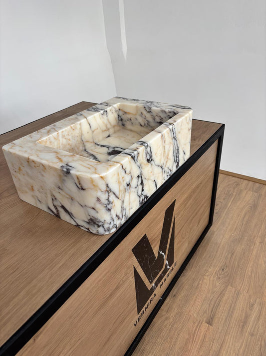 Calacatta Viola Marble Sink (Rounded Edge)