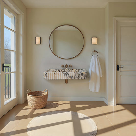 Calacatta Viola Marble Sink (Fluted Exterior2)