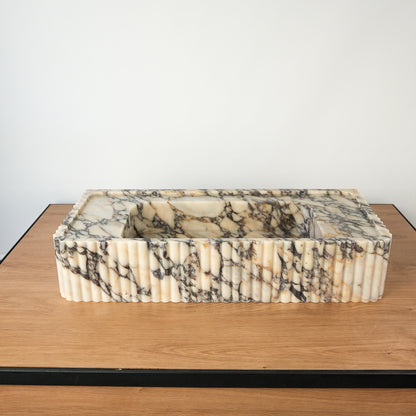 Calacatta Viola Marble Sink (Fluted Extrerior)