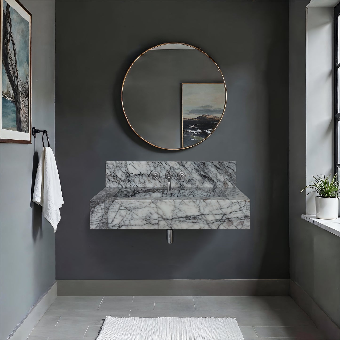 Lilac Marble Sink (wBacksplash)