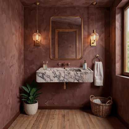Calacatta Viola Marble Sink (Fluted Extrerior)