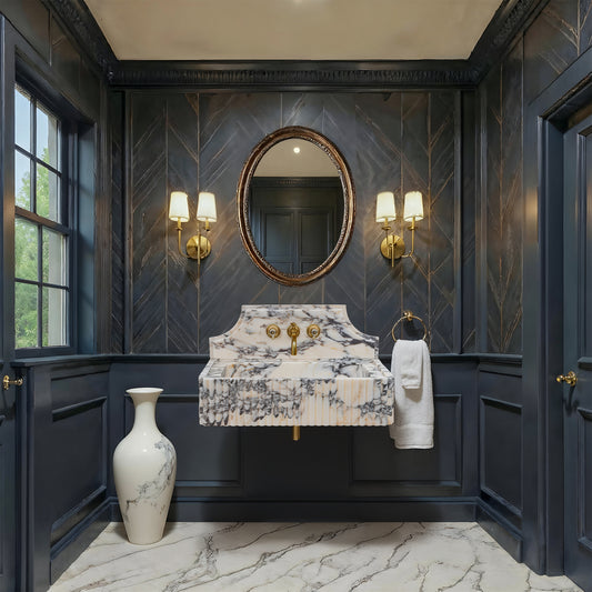 Calacatta Viola Marble Sink (wBacksplash)
